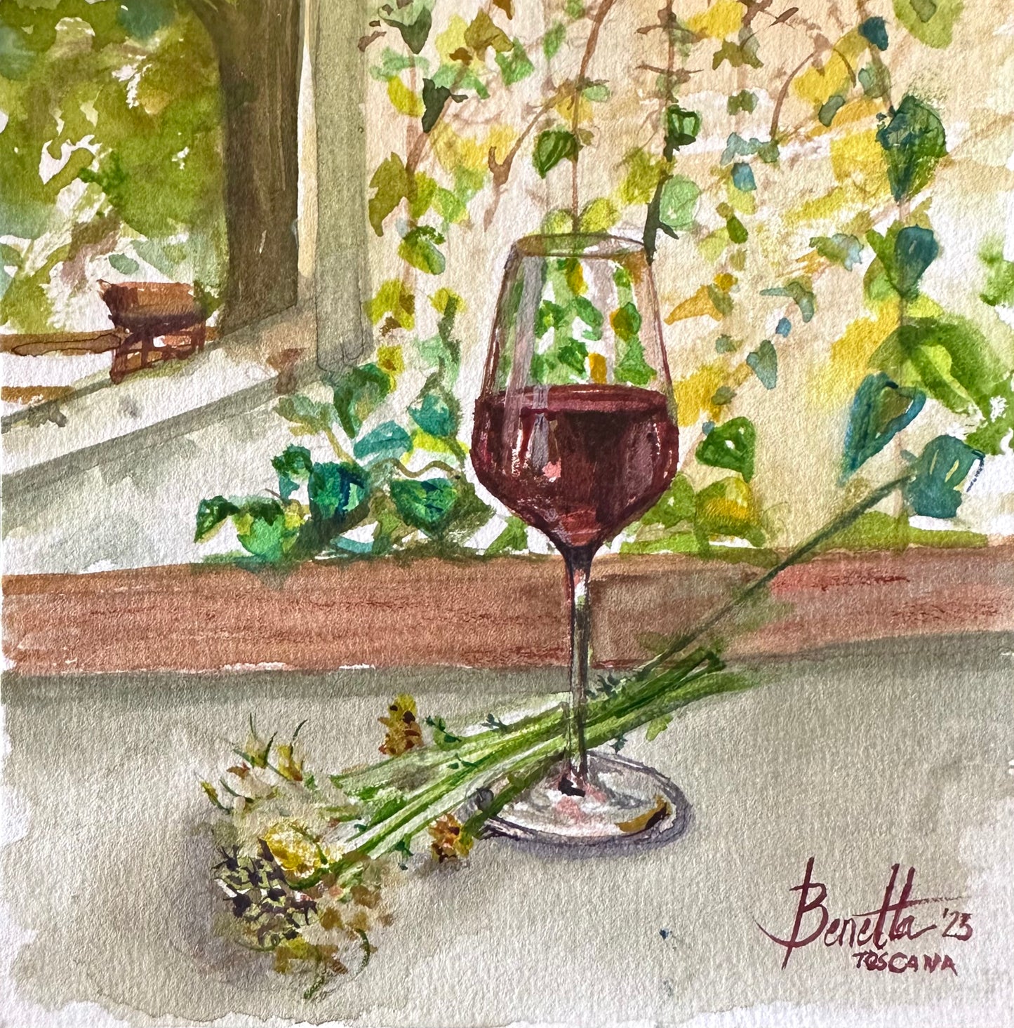 Wine Glass Postcard